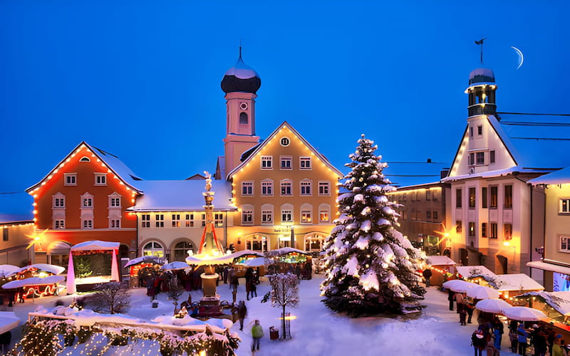 snowy Christmas towns